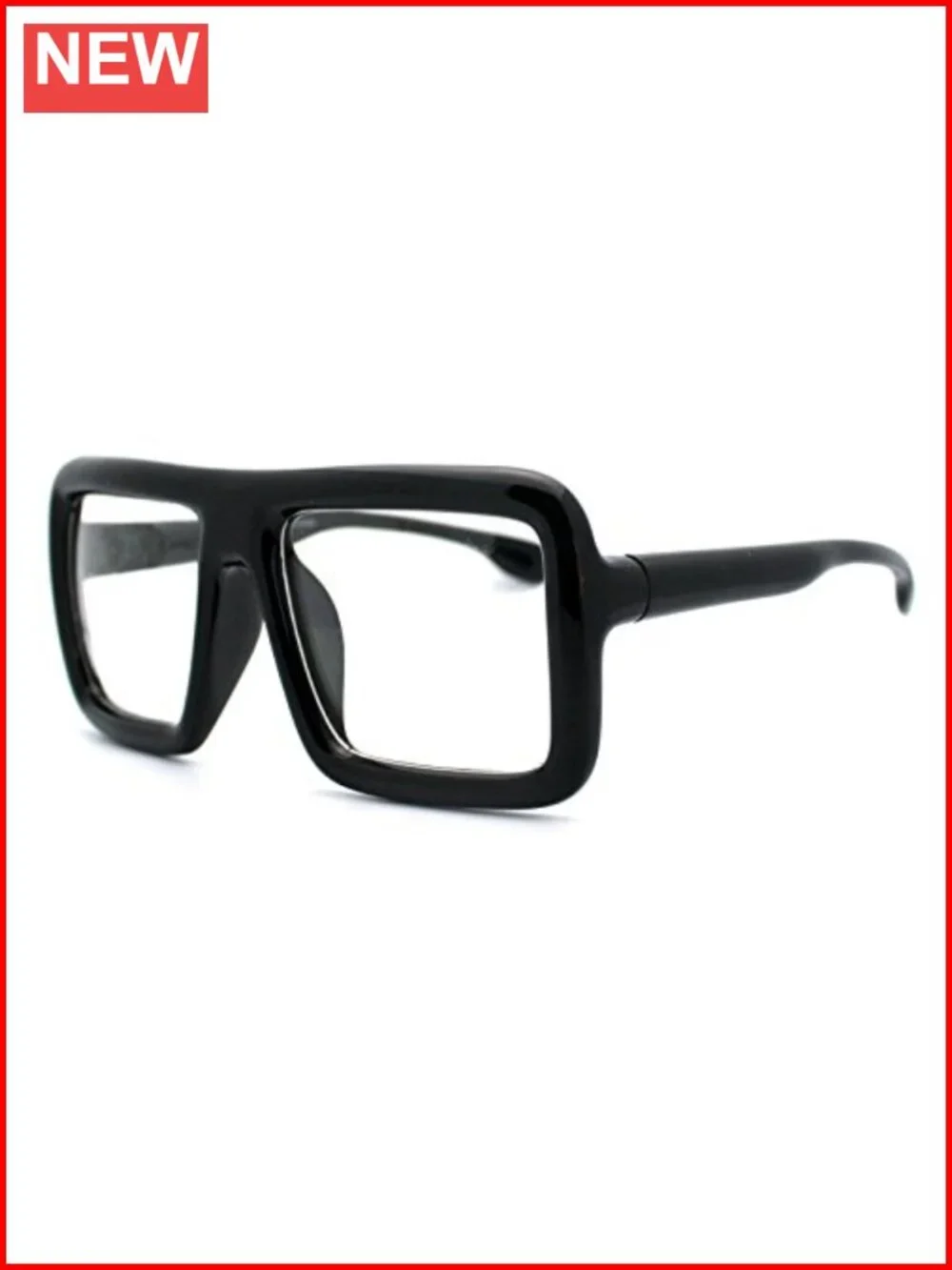 Oversized Square Glasses Clear Lens UV400 Polycarbonate